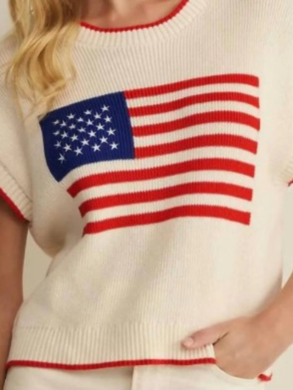 Z Supply Sleeveless Patriot Sweater, Size L